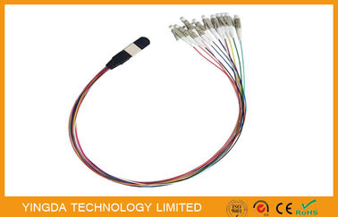 Kabel der hohen Dichte MTP MPO - Kern-Hydra-Kabel-männliche Verbindungsstücke LC 12 mit Führungsstiften
