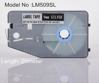 9mm silberne Werbung des Aufkleber-Hersteller-Bands 20M für Kabelidentifizierung