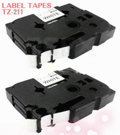 Bruder kompatibles P-Note TZ-211 Schwarzes auf weißem Aufkleber-Band 6mm x 8m TZe-211
